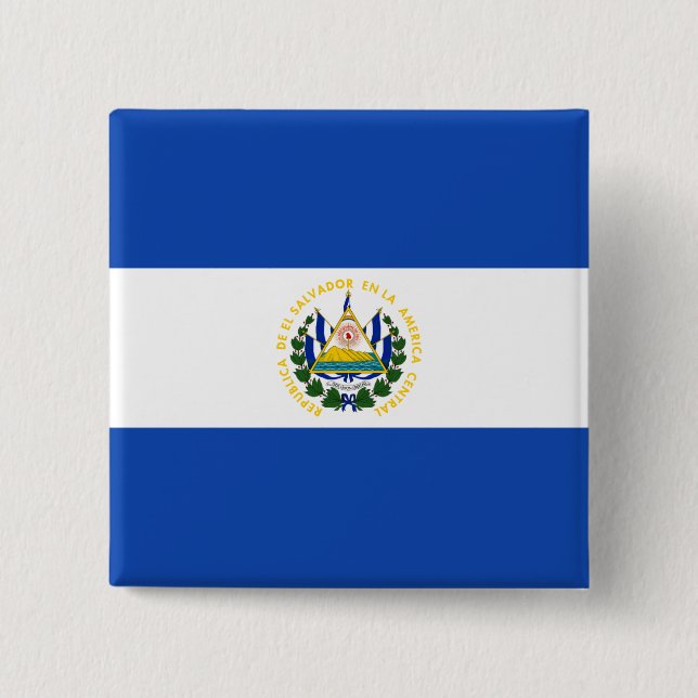 El Salvador Flag 15 Cm Square Badge (Front)