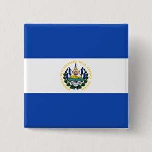 El Salvador Flag 15 Cm Square Badge