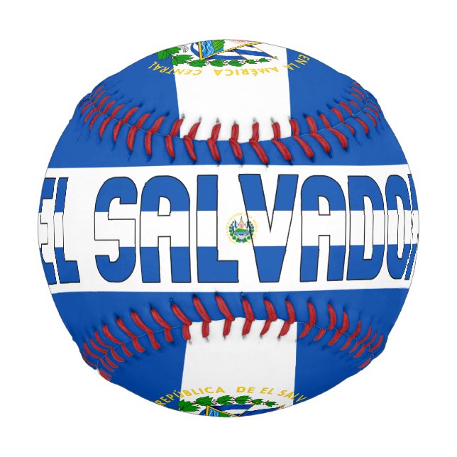 El Salvador Flag and Coat of Arms Patriotic Baseball (Front)