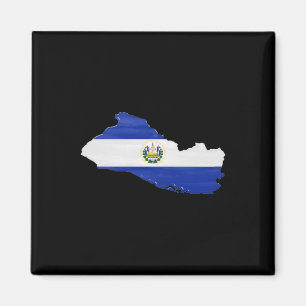 El Salvador flag and map Magnet