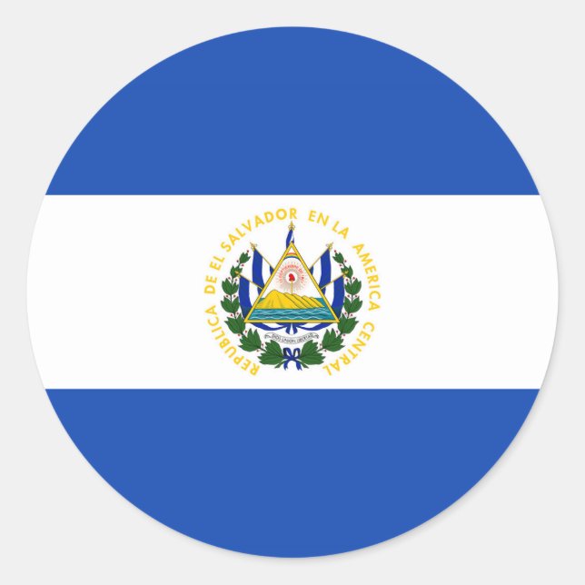 El Salvador, flag, bandera, Salvadorian Classic Round Sticker (Front)
