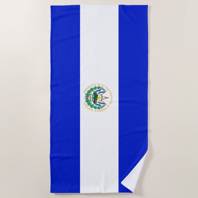 El Salvador flag Beach Towel (Front)