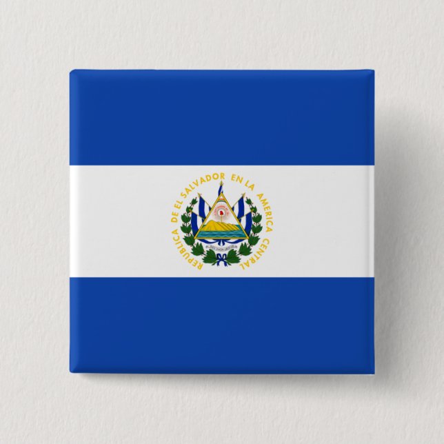 El Salvador Flag Button (Front)