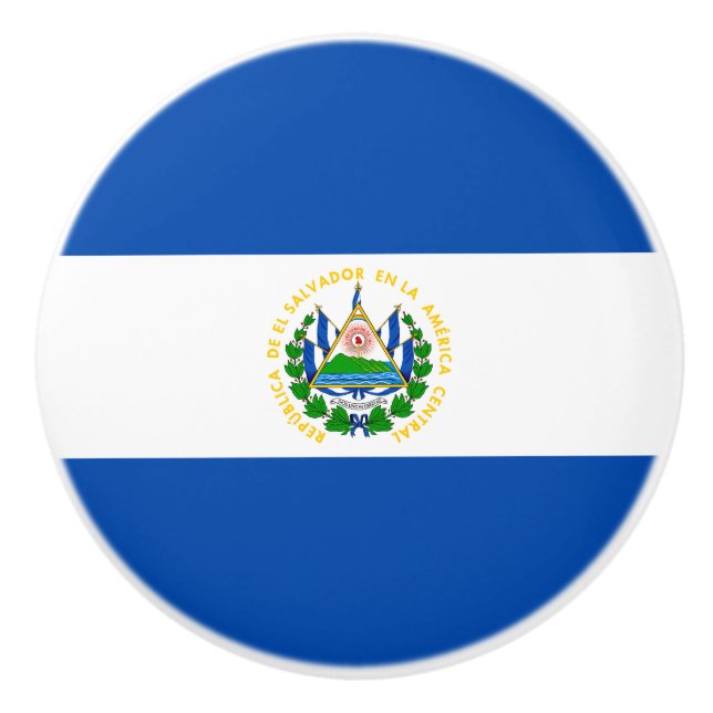 El Salvador Flag Ceramic Knob (Front)