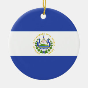 El Salvador flag Ceramic Tree Decoration