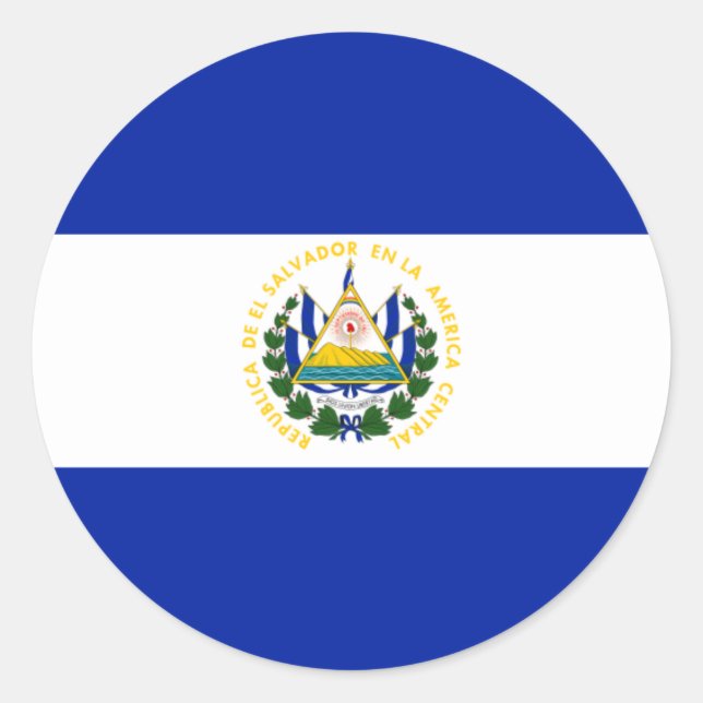El Salvador Flag Classic Round Sticker (Front)