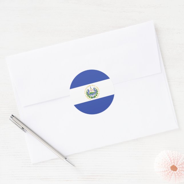 El Salvador flag Classic Round Sticker (Envelope)