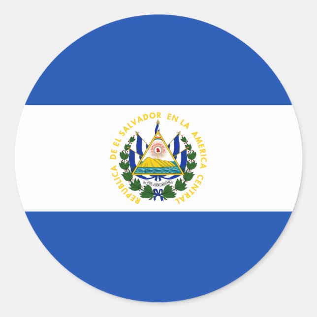 El Salvador Flag Classic Round Sticker (Front)