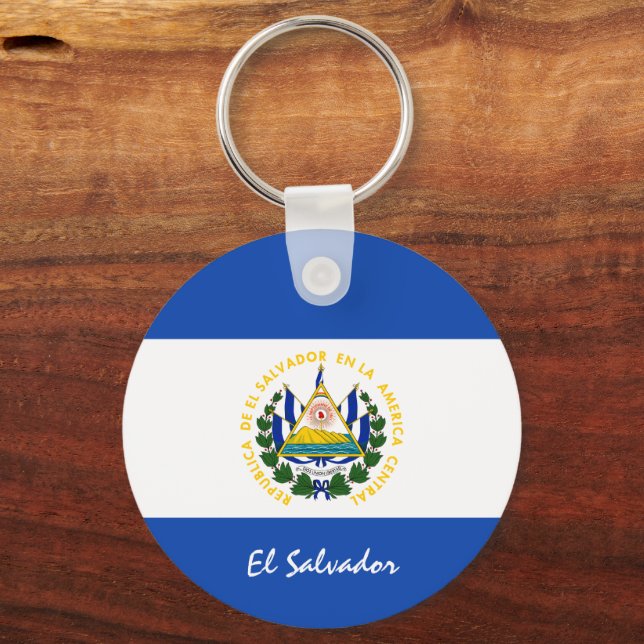 El Salvador Flag & El Salvador, patriots /sports Key Ring (Front)