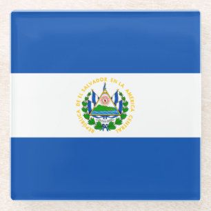 El Salvador Flag Glass Coaster