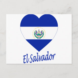 El Salvador Flag Heart Postcard