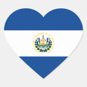 El Salvador Flag Heart Sticker
