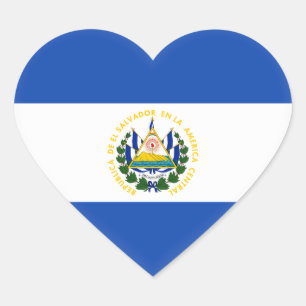 El Salvador Flag Heart Sticker