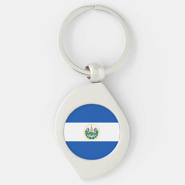 El Salvador Flag Key Ring (Front)