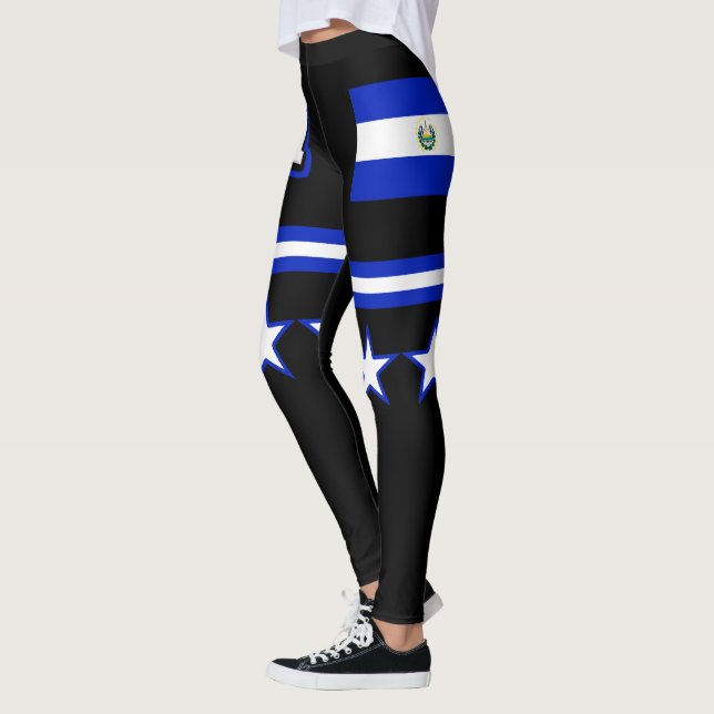 El Salvador Flag Leggings (Left)
