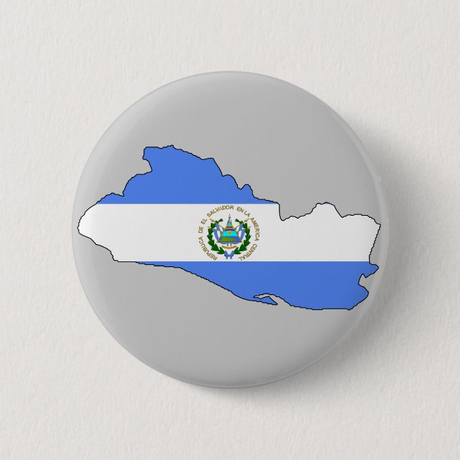 El Salvador flag map 6 Cm Round Badge (Front)