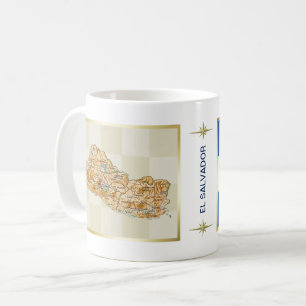 El Salvador Flag + Map Mug