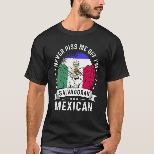 El Salvador Flag Mexico Grown  Humor Citizen Pride T-Shirt (Front)