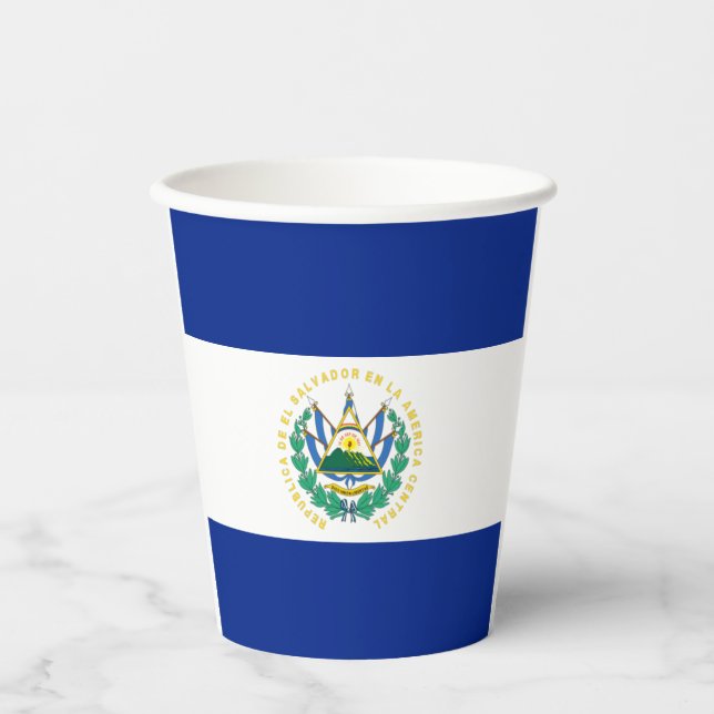 El Salvador flag paper cups (Front)