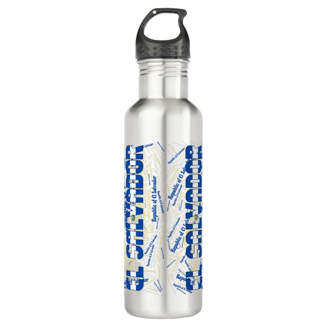 El Salvador Flag Patriotic 710 Ml Water Bottle (Front)
