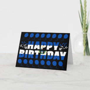 El Salvador Flag Patriotic Birthday Card