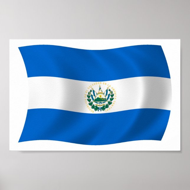 El Salvador Flag Poster Print (Front)