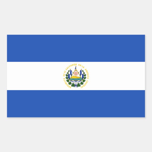 El Salvador Flag Rectangle Sticker (Front)