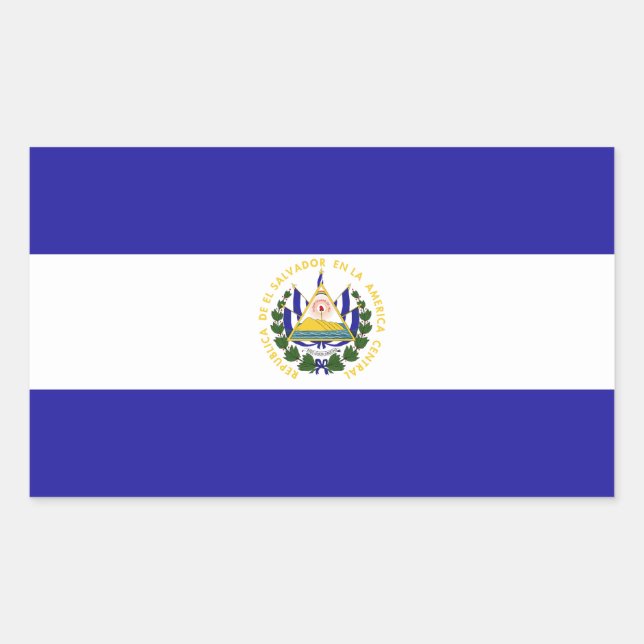 El Salvador Flag Rectangular Sticker (Front)