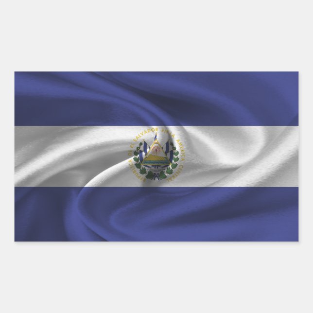 El Salvador Flag Rectangular Sticker (Front)