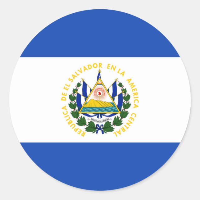 El Salvador Flag Round Sticker (Front)