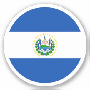 El Salvador Flag Round Sticker