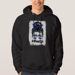 El Salvador Flag Salvadorean Mom Messy Bun Mom Lif Hoodie