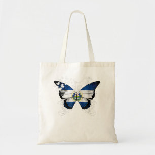 El Salvador Flag Shirt Butterfly Graphic Tote Bag