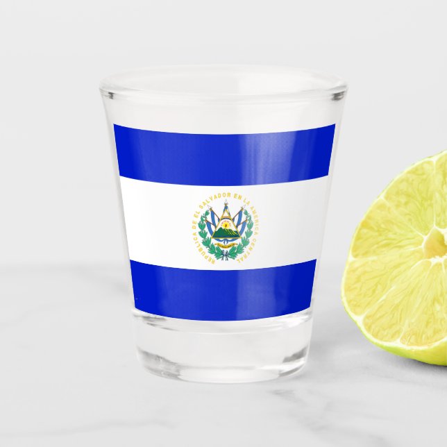 El Salvador flag Shot Glass (Front)
