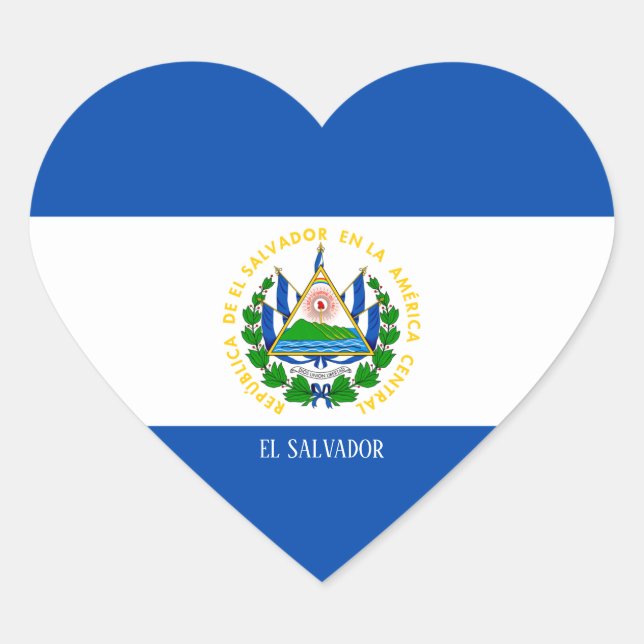 El Salvador Flag Splendid Patriotic Heart Sticker (Front)