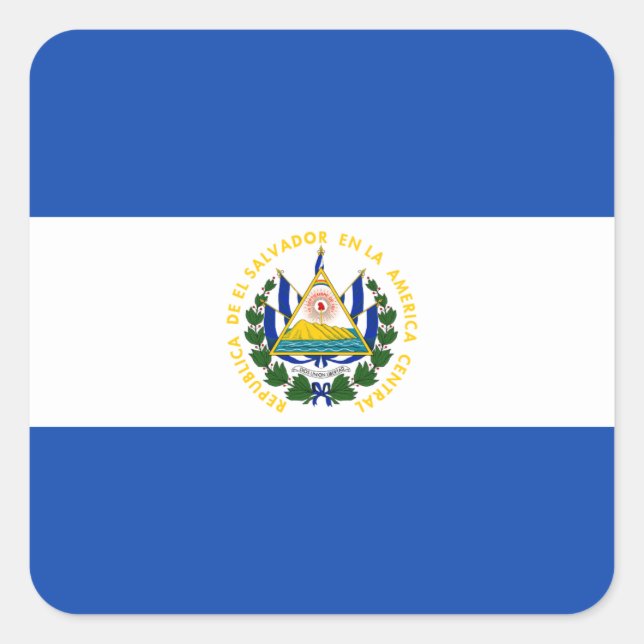 El Salvador Flag Square Sticker (Front)