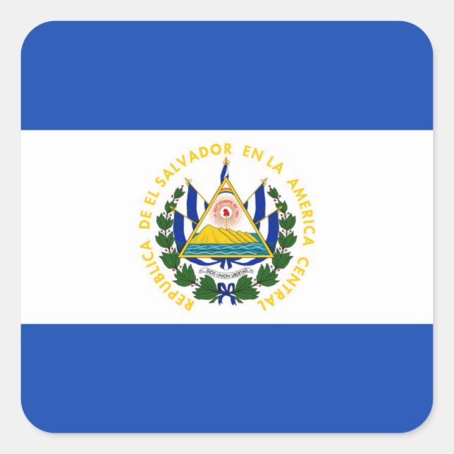 El Salvador Flag Square Sticker (Front)
