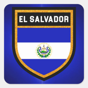 El Salvador Flag Square Sticker