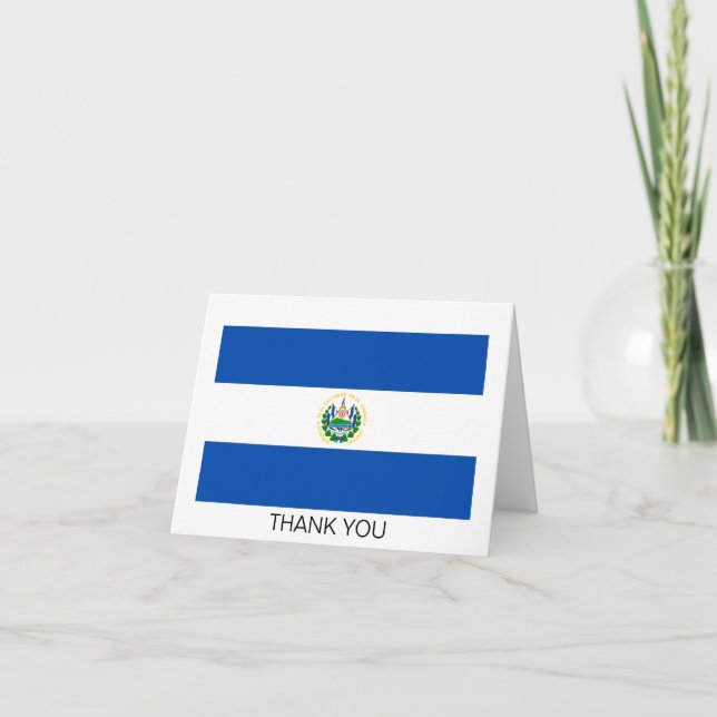 El Salvador Flag Thank You Card (Front)