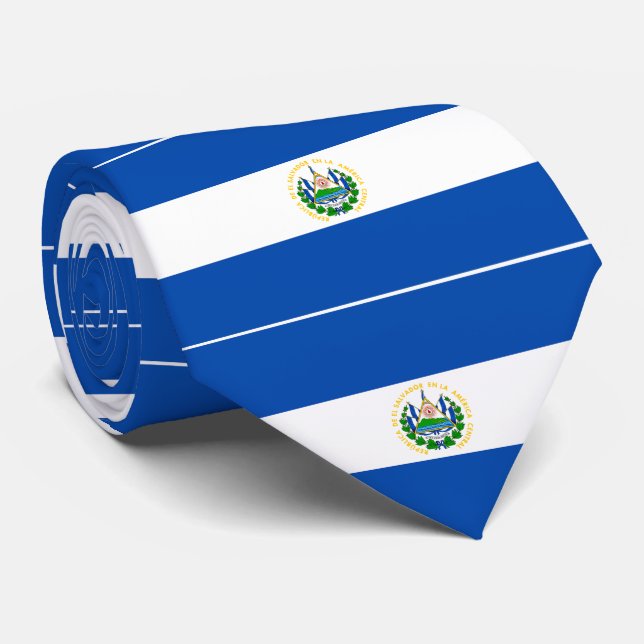 El Salvador Flag Tie (Rolled)