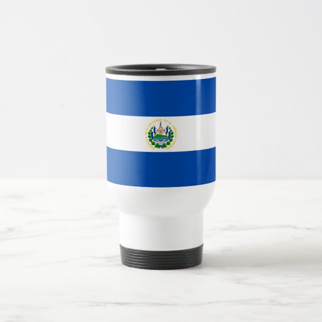 El Salvador Flag Travel Mug (Center)