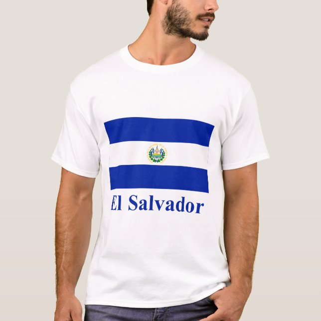 El Salvador Flag with Name T-Shirt (Front)