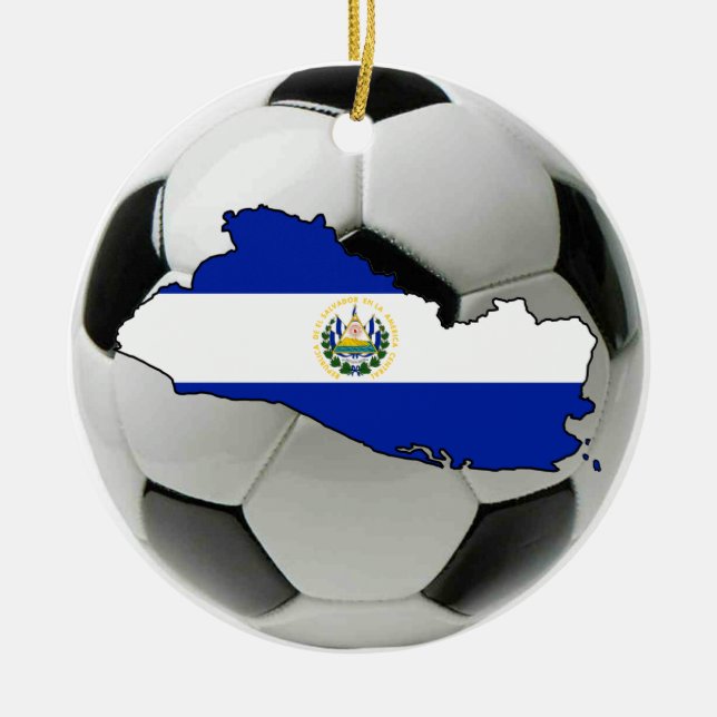 El Salvador football soccer ornament (Front)