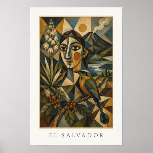 El Salvador Heritage Art    Central America Travel Poster