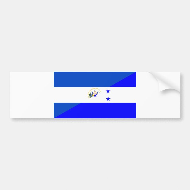 el salvador honduras half flag country symbol bumper sticker (Front)