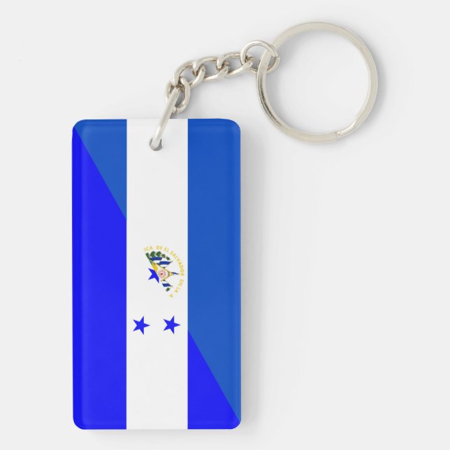 el salvador honduras half flag country symbol key ring (Back)