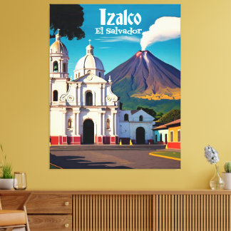El Salvador | Izalco Travel Vintage Retro Canvas Print