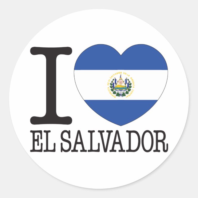 El Salvador Love v2 Classic Round Sticker (Front)