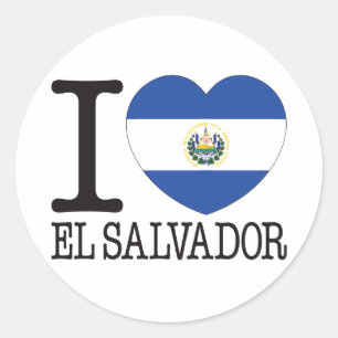 El Salvador Love v2 Classic Round Sticker