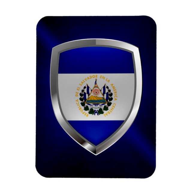 El Salvador Mettalic Emblem Magnet (Vertical)